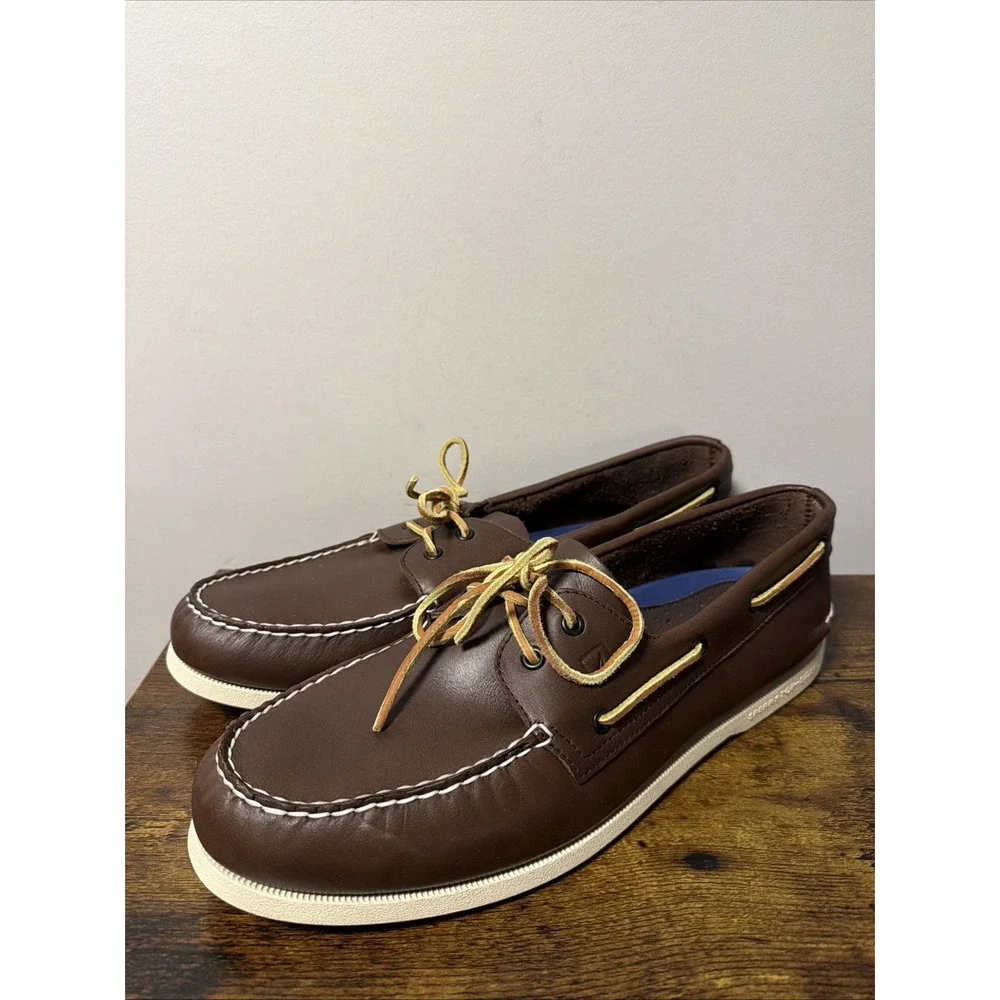 NEW Sperry Top Sider A/O Brown 0195115 Casual Leather Boat Shoe, Men's Sz 16